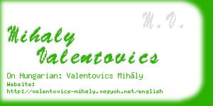 mihaly valentovics business card